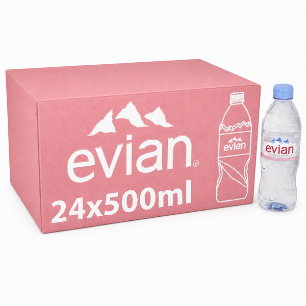 Evian Natural Mineral Water – 24 x 500ml Bottles